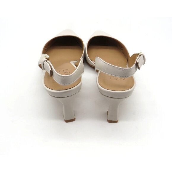 Naturalizer Womens Dalary Slingback Heels Cream Leather Upper 6.5 NEW - Picture 4 of 9